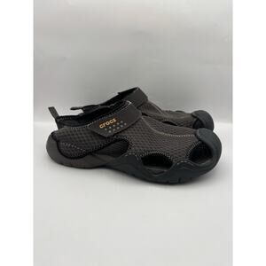 Crocs Swiftwater Mesh Deck Brown Sandals Men Size 8